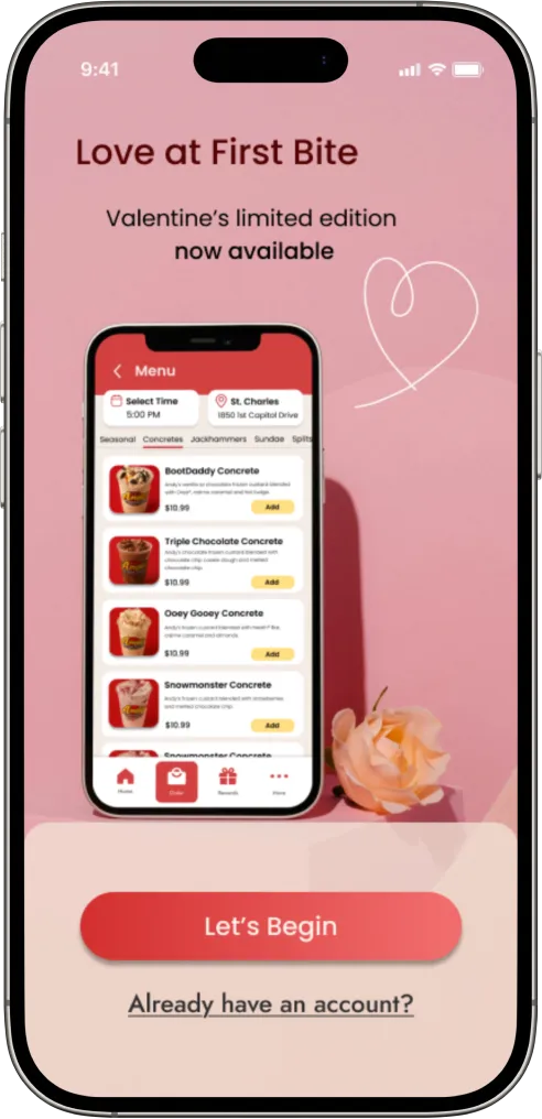 Start Valentines screen