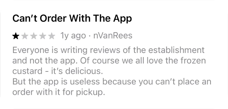 User feedback comment 2