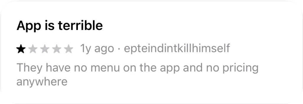 User feedback comment 4