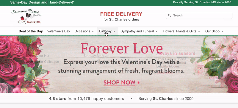 Navigation menu interaction showing poor usability and confusing user flow