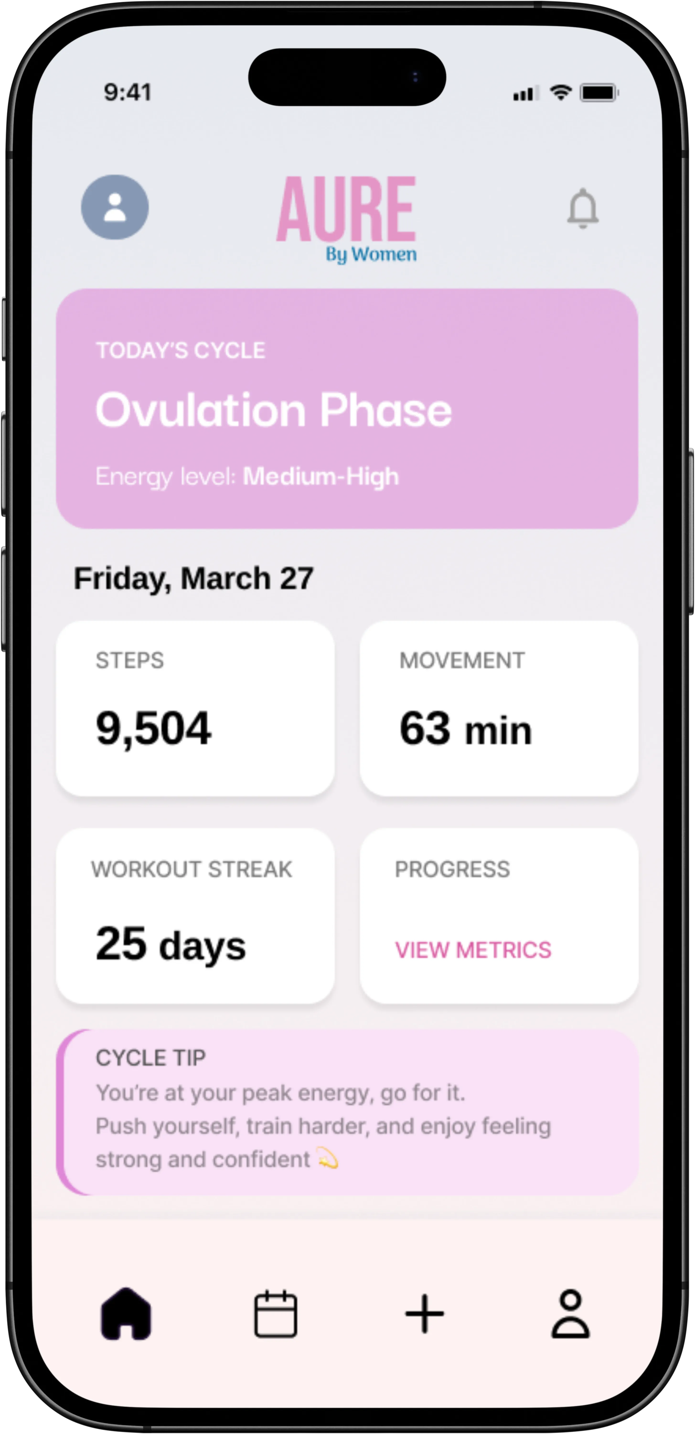 Aure by Women mockup screen 3