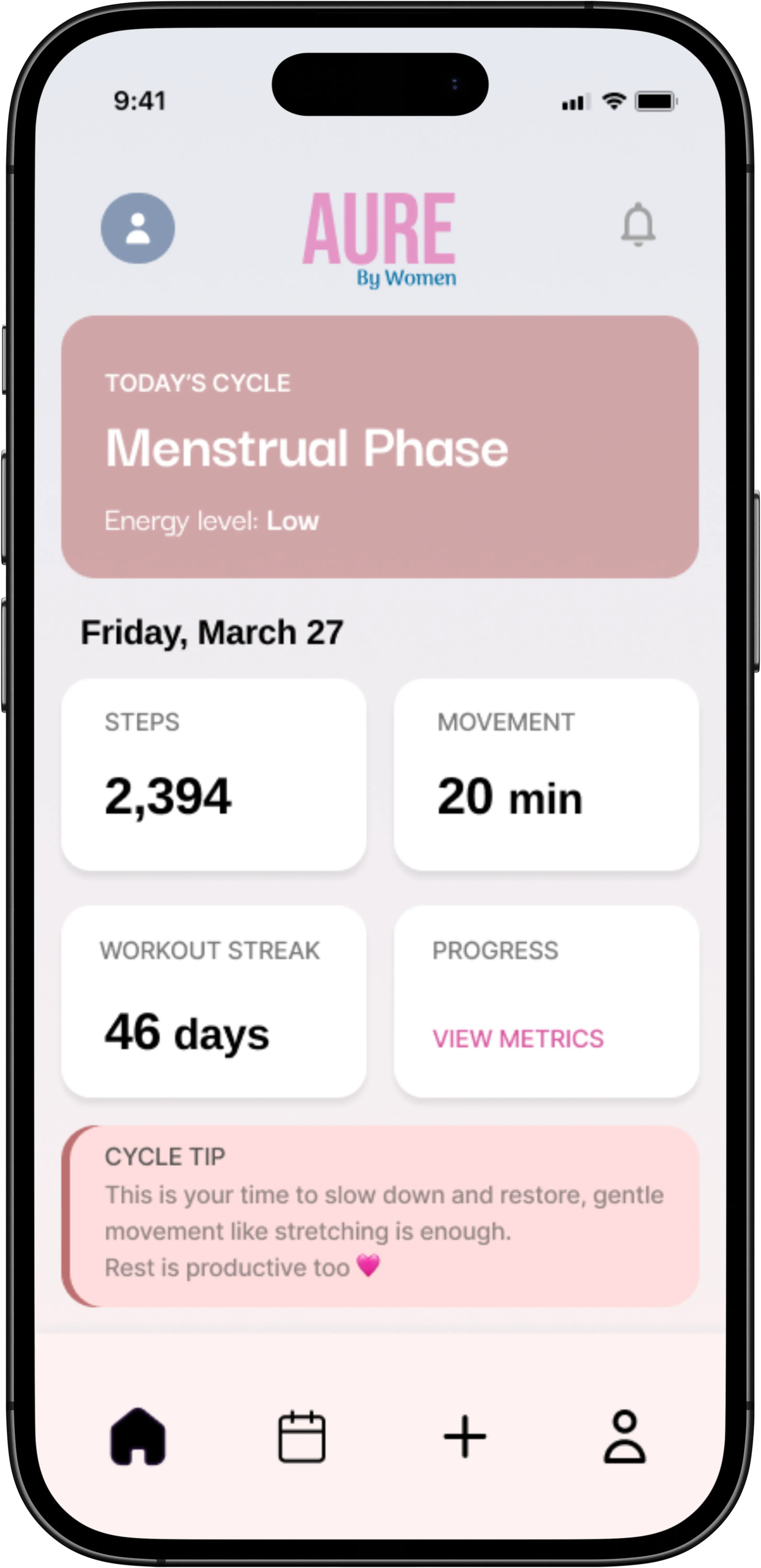 Aure by Women mockup screen 4